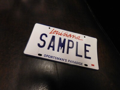 Flash Card Miniature Glossy Paper License Plate 2001 Series Sample Louisiana