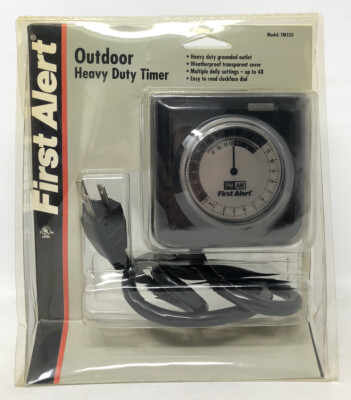 First Alert Outdoor Heavy Duty Timer TM320 VTG NOS Clock face Christmas Lights