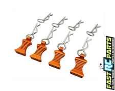 1/10 Orange Aluminum Ez Pulls (4) Body Clips (8) AC03EZ03