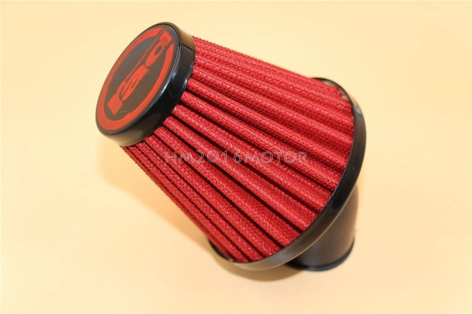 Cápsula de filtro de admisión de aire roja 48 mm 45 en ángulo para motocicleta ATV scooter nueva Foto 3 de 4