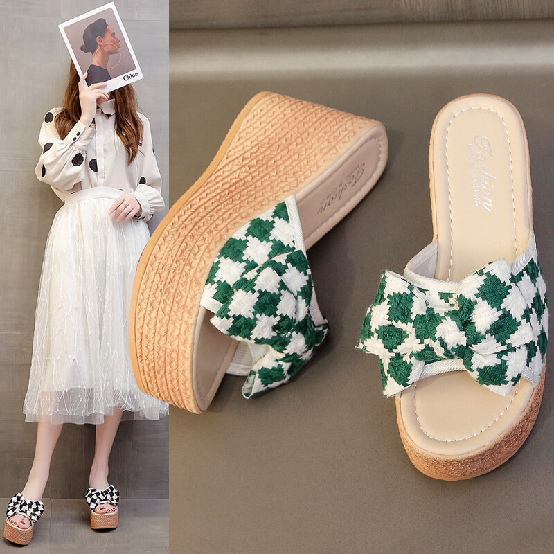 PANTOFOLA D’ORO Pantofole donna zeppa muli donna slip on fiocco casual slide sandali spiaggia comodi