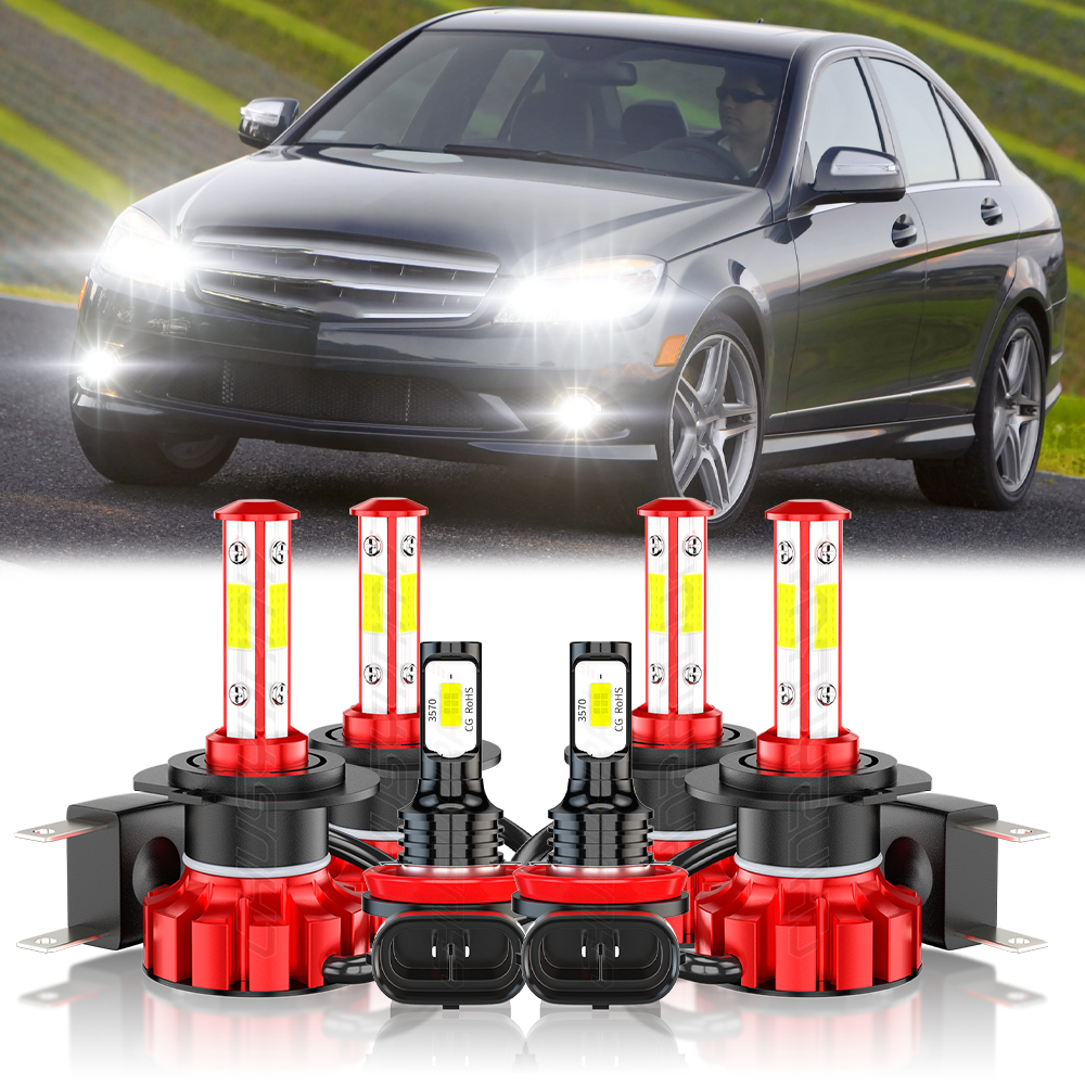 For Mercedes Benz C300 350 2008 2009 2010 Combo LED Headlight +