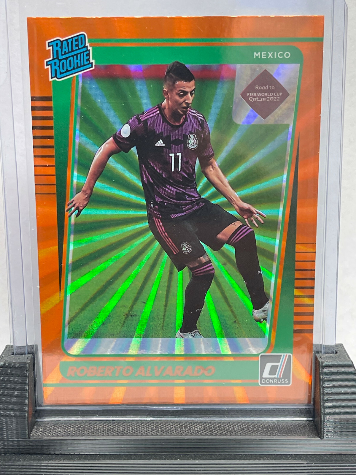 2021-22 Donruss Soccer Roberto Alvarado Orange Laser Rated Rookie