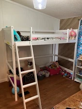 twin loft bunk bed wood white never used
