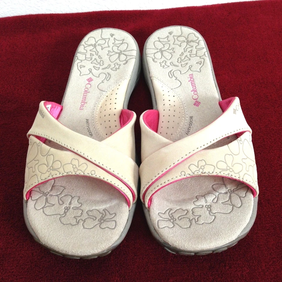 SANDALIAS CONFORT SIN CORDONES COLOMBIA TECHLITE PARA MUJER Talla US 6 - BRONCEADO/ROSA - USADAS EN EXCELENTE ESTADO Foto 3 de 4