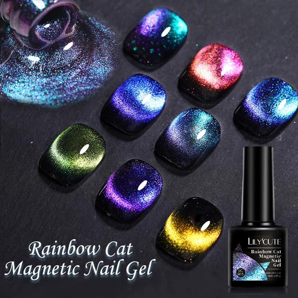 Glitter Cat Eye Laser Gel Nagellack Nagellack Nail Art Decor Diy  ◆ - Bild 3 von 4