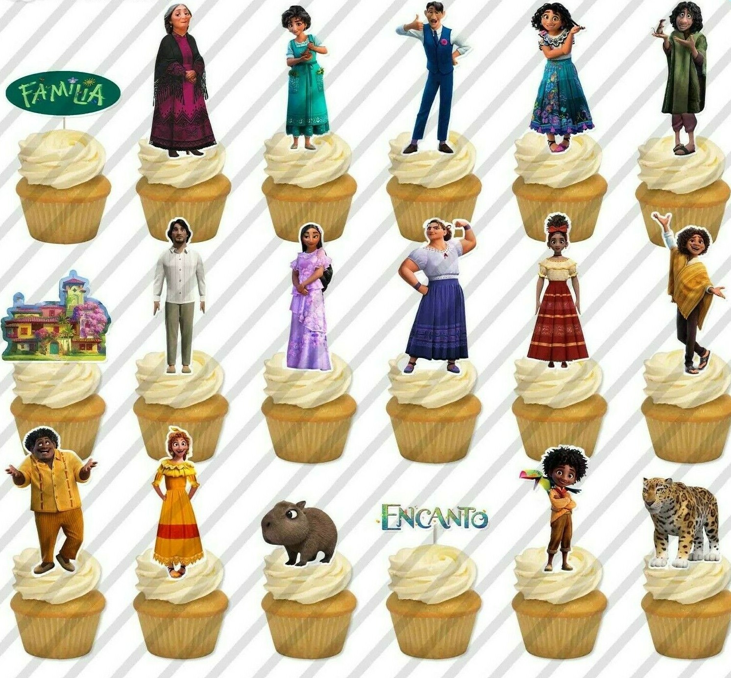 18 Encanto Cupcake Topper Mirabela Luisa Isabela Bruno Magical Birthday
