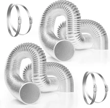 2-Pack 4 Inch 8 Feet Flex Air Aluminum Ducting, Flexible Dryer Vent Hose for HVA