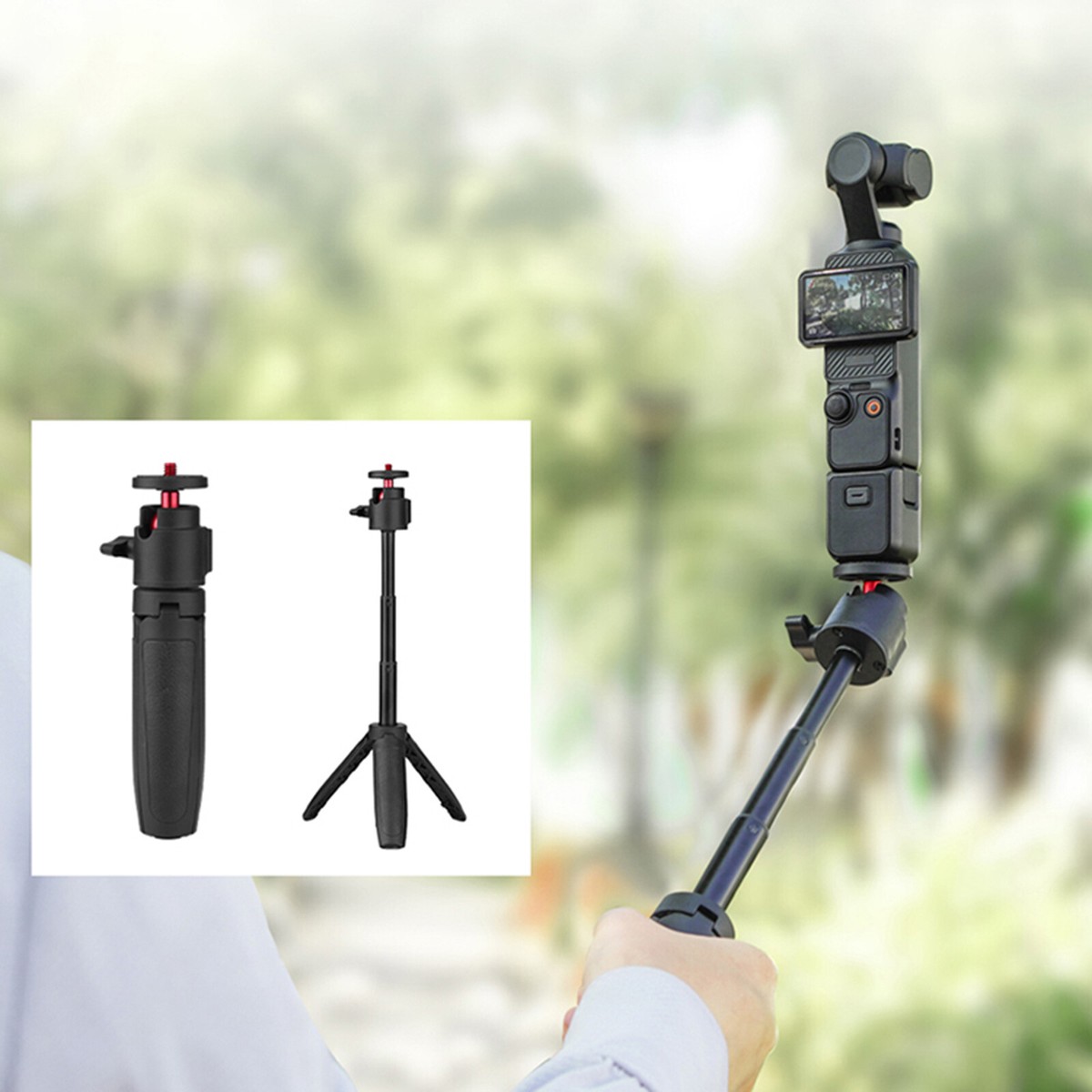 Stick selfie estendibile per la telecamera d'azione - montaggio