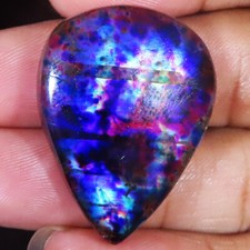 55.65 CT Natural Multi Color Labradorite Pear Shape 26x34x7 mm Treated Gemstone