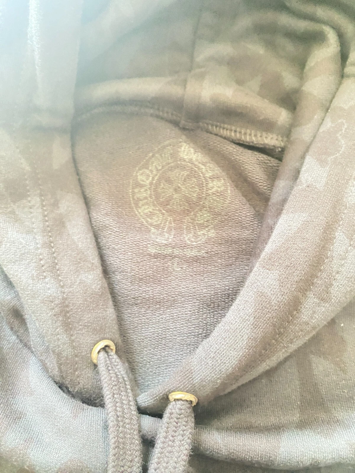 CHROME HEARTS Felpa con cappuccio nera Cromati Cuori Cimitero Croce Tutto Over Stampa taglia L NUOVA ✅