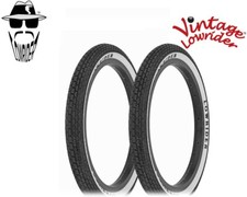 PAIR OF 16 X 1.75 Whitewall Raised VINTAGE ORIGINAL LOWRIDER LETTER Tire Bicycle