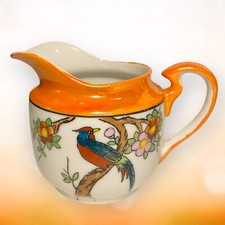 Vintage Chikaramachi Creamer Asian Bird Cherry Blossom Tree Made in Japan Boho