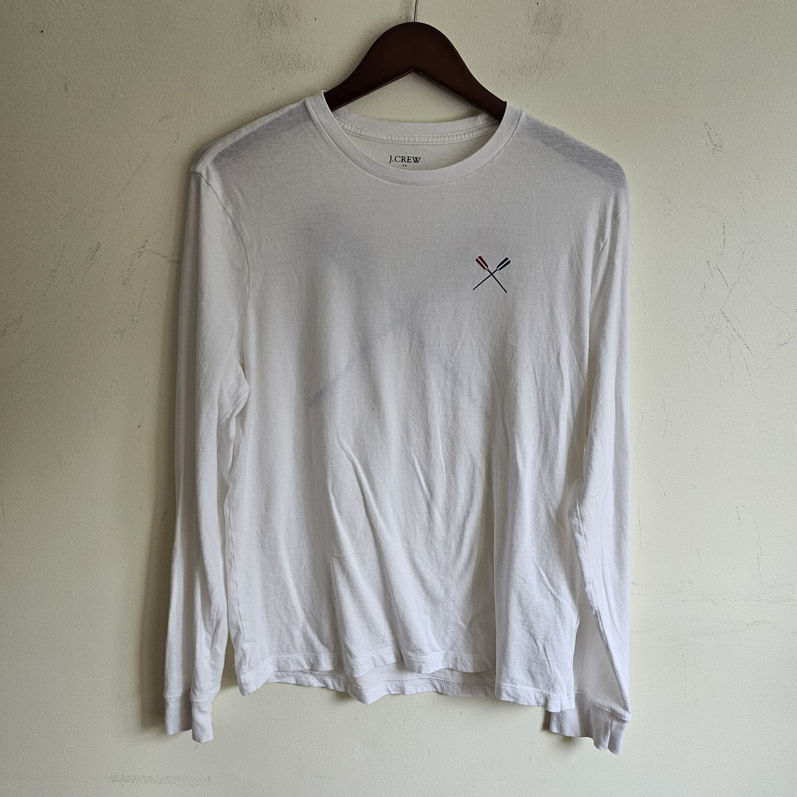 FILA T shirt uomo J.Crew Factory manica lunga remi logo grafica taglia M 100% cotone usata in ottime condizioni