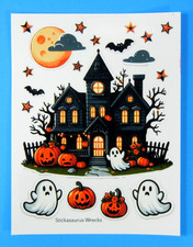 Halloween Haunted House Ghosts Pumkins  Bats Sticker Sheet