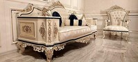 Chesterfield Sofagarnitur Set 3+1 Luxus 2Tlg. Stoff Sofa Wohnzimmer