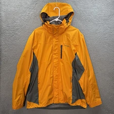 Eddie Bauer Jacket Adult Large Yellow Weatheredge Raincoat Water Repellant Mens