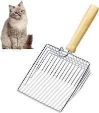Cat Litter Scoop, Metal Mesh Kitty Litter Scoop, Deep Shovel, Long Handle Scoope