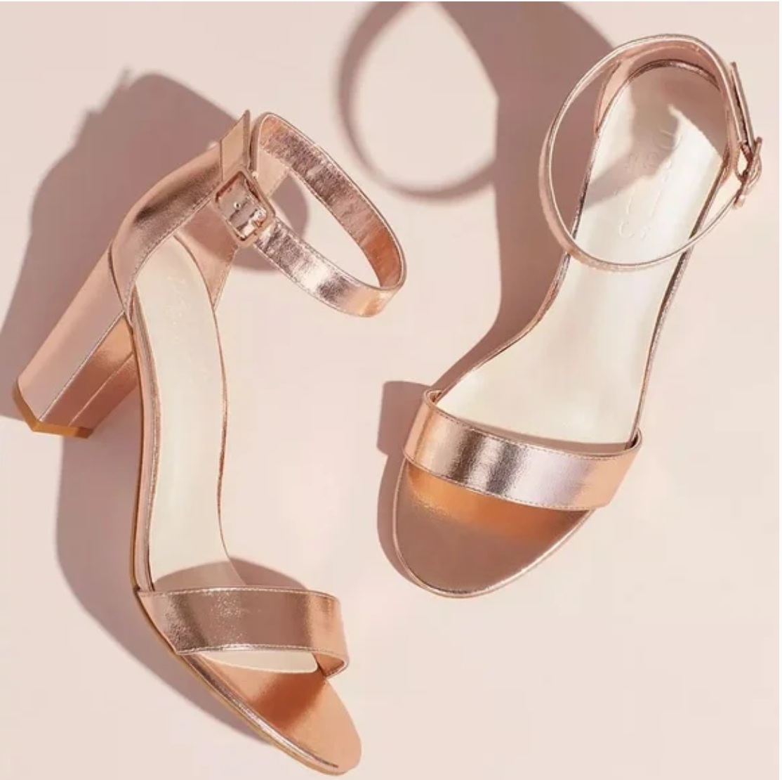 David's Bridal Arya Rose Gold Heels in Size 7