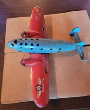 VTG 1940-50s WYANDOTTE Airplane defense bomber Steel Red & Blue NICE!