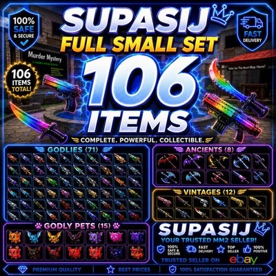 Murder Mystery 2 MM2 | Small Set 106 Items| Godly Set |Pets Fast Delivery   
