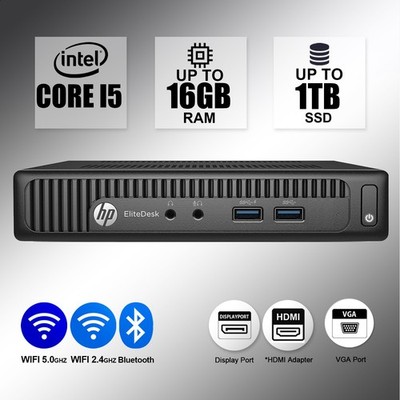 HP Micro Desktop Computer PC i5, Up to 32GB RAM, 1TB SSD, Windows 10/11 WiFi