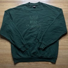Vintage Le Mont St Michel Crewneck Sweater Men XL Screen Stars Tag Green France
