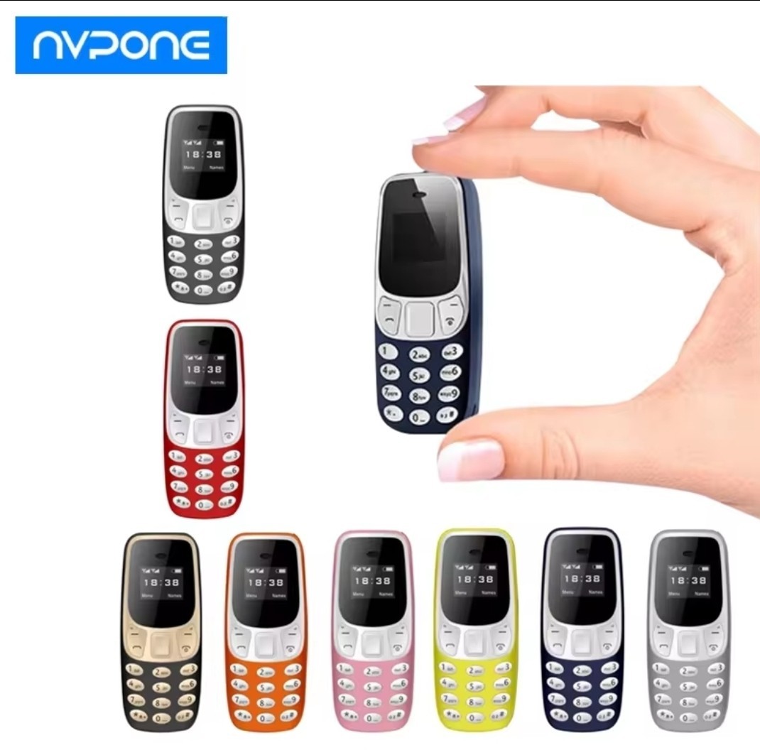 Mini téléphone portable double SIM débloqué smartphone MP3 MP4 bleu
