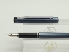 Vintage Sheaffer TRZ Metallic Blue Slim Fountain Pen, CT, F Steel Nib *Nr MINT*