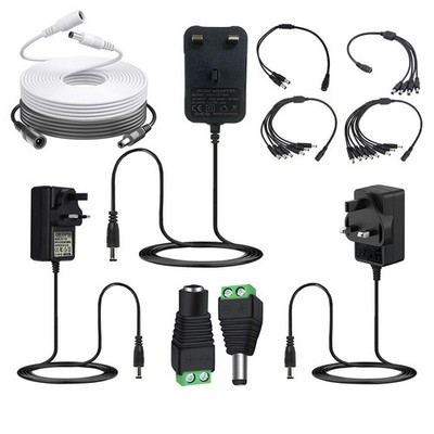 12V 1A/2A/3A Adapter BNC & DCE Kabel 2,4,6,8 Wege Splitter & USB auf Typ C Stecker