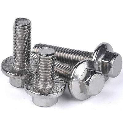 M6 - 1.0 Stainless Steel Serrated Hex Flange Bolts Hex Cap Head Screws DIN 6921
