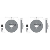 2X Textar PRO Bremsscheiben 281Mm InnenbelÜFtet Vorne Passend FüR Fiat Tipo | 92