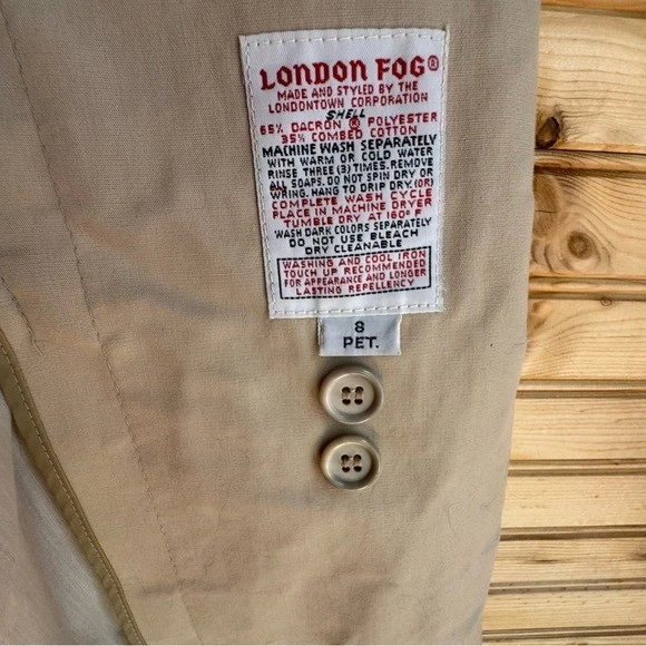 London туман Тренч вневременной дизайн желтовато-коричневый женский размер 8P винтажный Normcore - Изображение 2 из 4