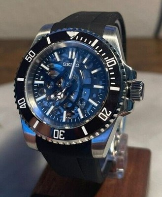 Luxury Skeleton Diver Watch   Blue Open Dial   Sapphire Style Sport Timepiece