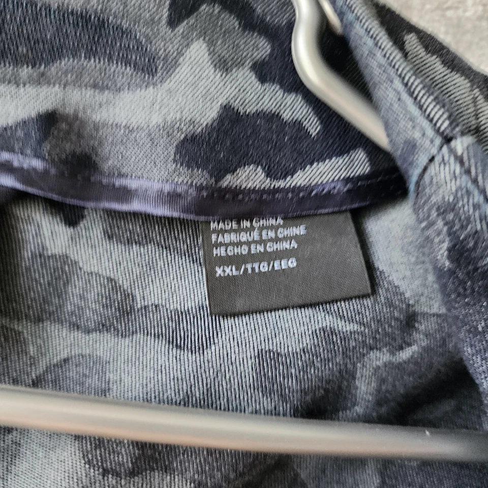 Armani Exchange Denim Vest Mens 2XL Blue Camo Button Front Stretch XXL - Image 3 of 4