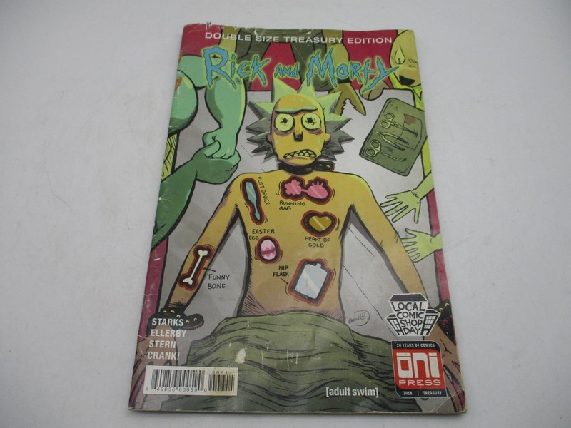 RICK AND MORTY 2018 DOUBLE-SIZE TREASURY EDITION MAGAZINE COVER IN ROUGH SHAPE