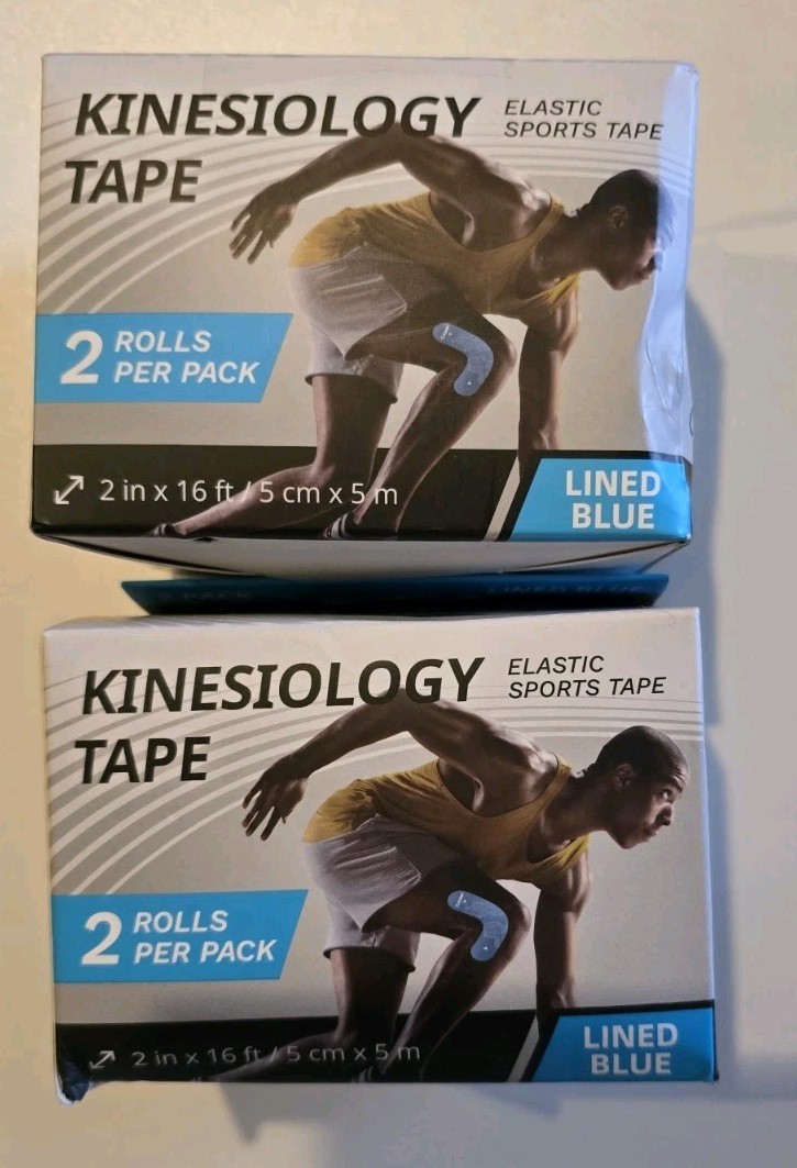 Kinesiology Tape, 80 Count Precut Strips 4 Rolls, 2 Inches X 16 Feet Per Roll