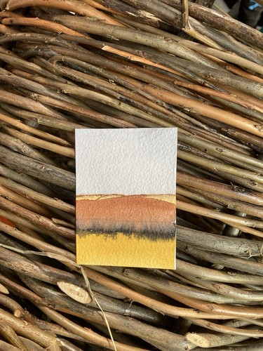 Art Original Watercolour – Evening Light over Gattonside – Gift (2.5x3.5 inches) - Picture 4 of 8
