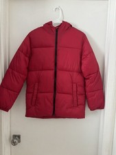 OLD NAVY kids puff unisex Red jacket coat winter hooded, size XL 10-14