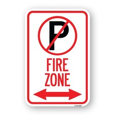 No Parking Symbol and Arrow Pointing Left and Heavy Gauge Aluminum Parking Sign
