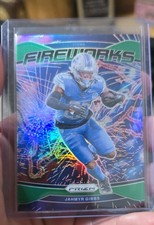 2024 Panini Prizm - Fireworks Jahmyr Gibbs #7 Green Prizm