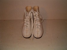 Girls Kids Double Blades White Leather Learning Skates Size 12-J Great Claen