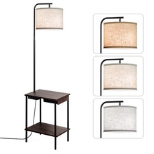 Floor Lamp with Table Drawers, End Table Lamp with USB Charging Portt Power ...
