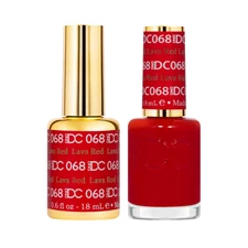 DND DC Gel Polish & Nail Polish Set - Lava Red #068 0.6 oz each
