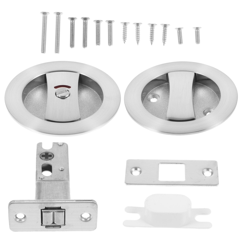 Pocket Door Lock with Privacy Indicator Soft Close Flush Lever Knob Hardware