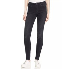 Mother Looker Jeans Black Hawk High Waisted Skinny Leg Slim Fit Denim Size 28