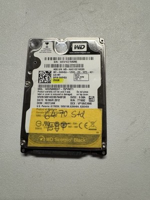 Western Digital Scorpio Black 250GB,Intern,7200RPM