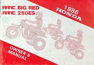 1986 Honda factory Big Red owner's manual 74 pages OEM