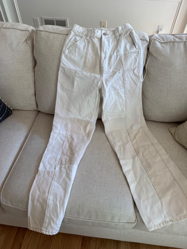 Women's Pacsun white and tan patchwork jeans size 27