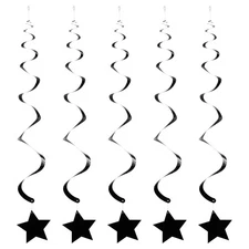 20 Pcs Black Stars Hanging Decorations Stars Streamers Ceiling Decorations